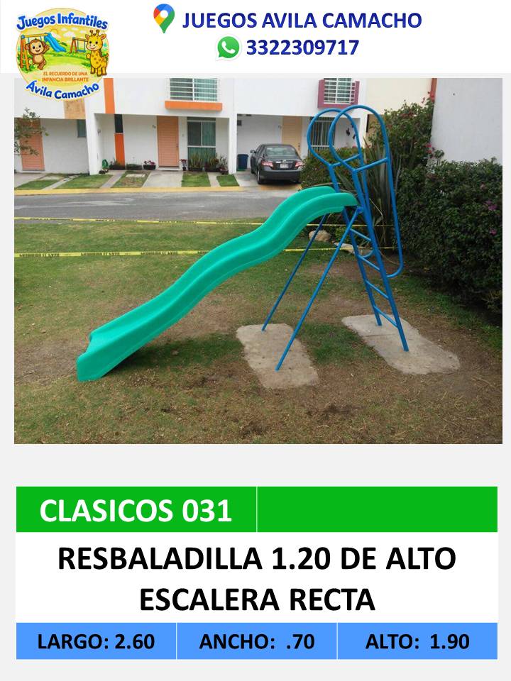 resbaladilla 1.20 de alto